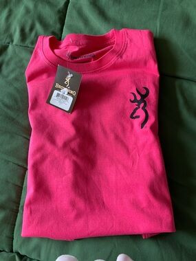 Browning Girls' Neon Pink Short Sleeve Logo Tee